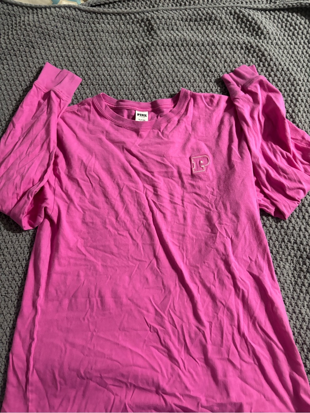 PINK Victoria's Secret Hot Pink Crewneck Tee